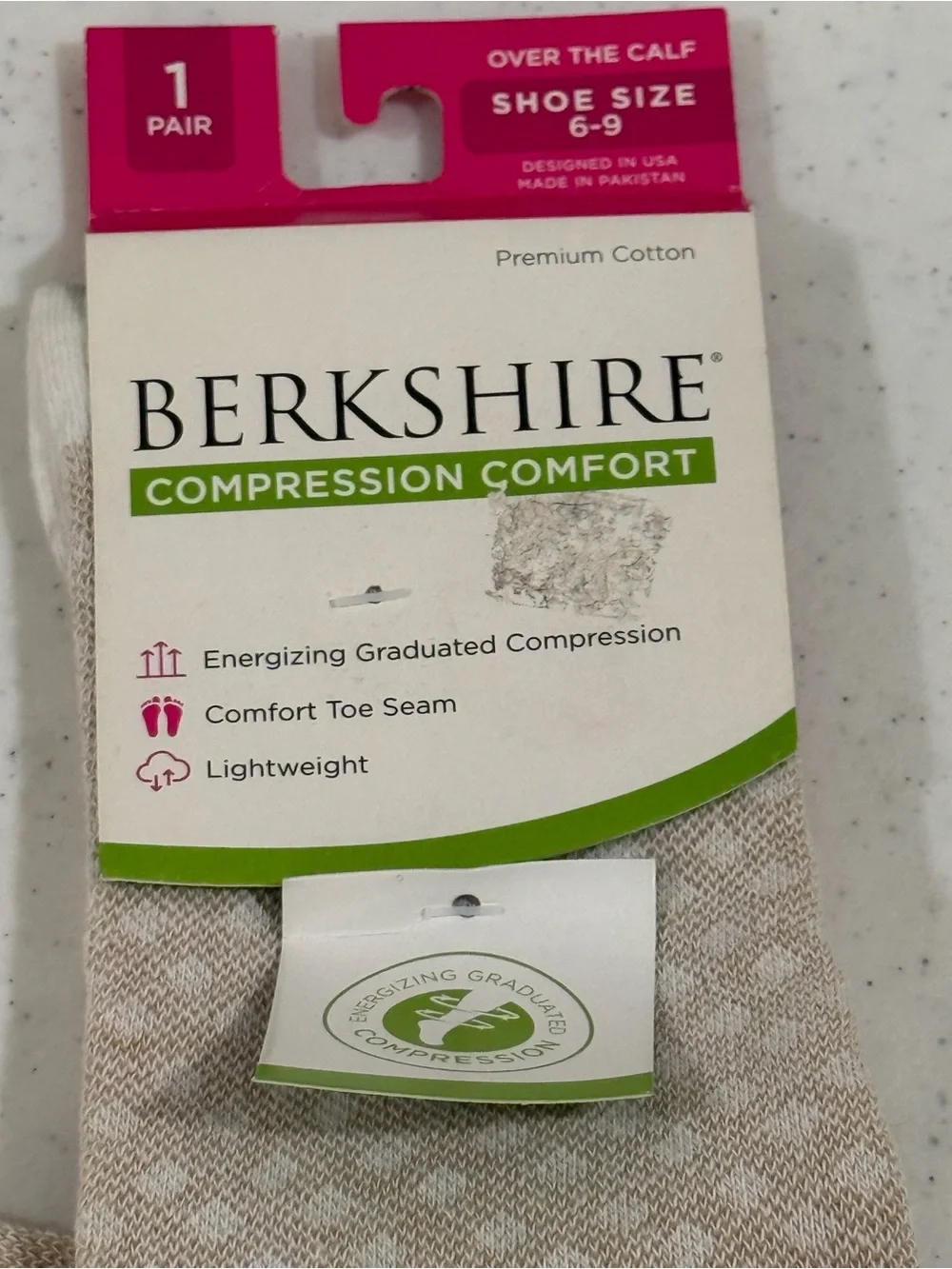 NEW Women’s Berkshire Compression Over the Calf Cotton Socks ~ Fits Size 6-9